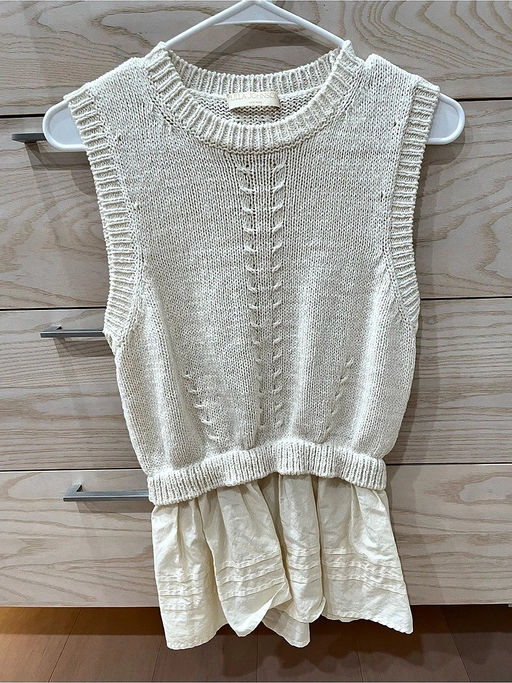 Ulla Johnson Cream Knit Layered Top Size Medium